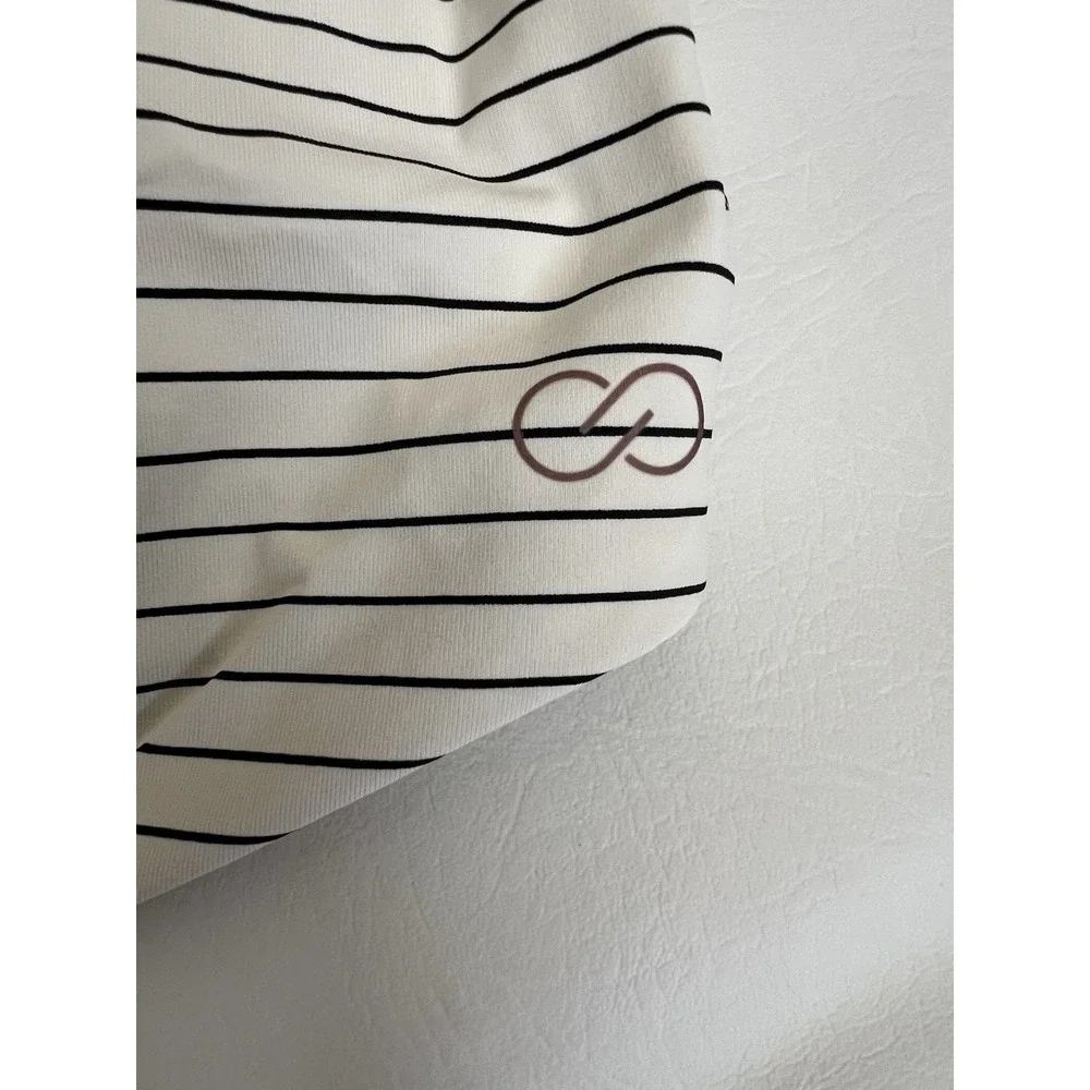 Calia By Carrie Underwood Small White Black Striped Swim Top Paded Beach Vacay - Picture 4 of 5